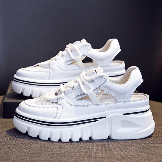 BZLR-B9910新款潮流时尚气质休闲圆头厚底镂空凉鞋 商品图5