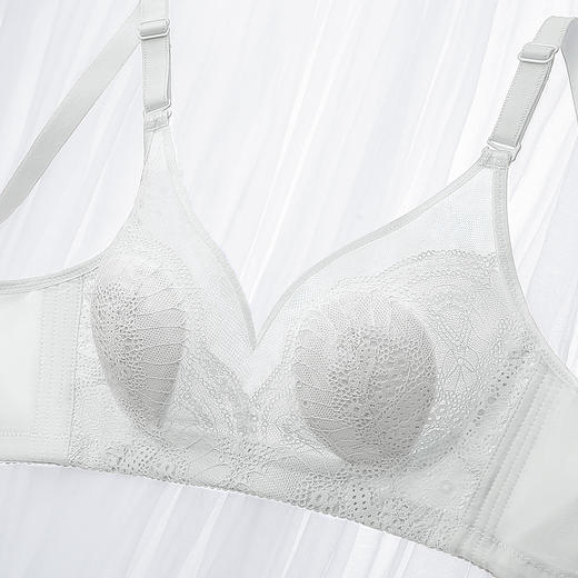 D2-【B-C杯】【大胸显小】超薄性感无钢圈调整型收副乳胸罩内衣女  樱之魅影【大胸-蕾丝】 商品图6