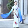 CJH-1221走秀复古优雅中国风大气舞台表演改良版演出服长款旗袍连衣裙 商品缩略图1