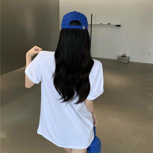 黛唯梵 抖音同款设计感小众短袖t恤女夏季新款韩版印花宽松上衣潮七夕情人节 商品图4