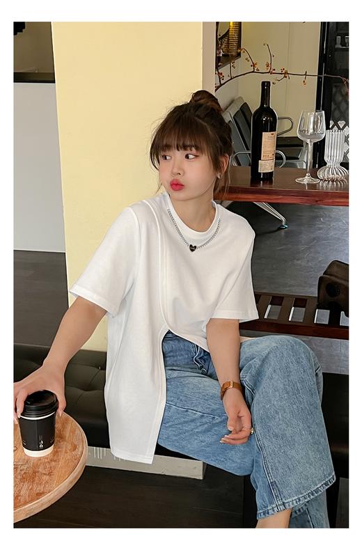 （清仓现货）【社群供W】项链开衩T恤 商品图2