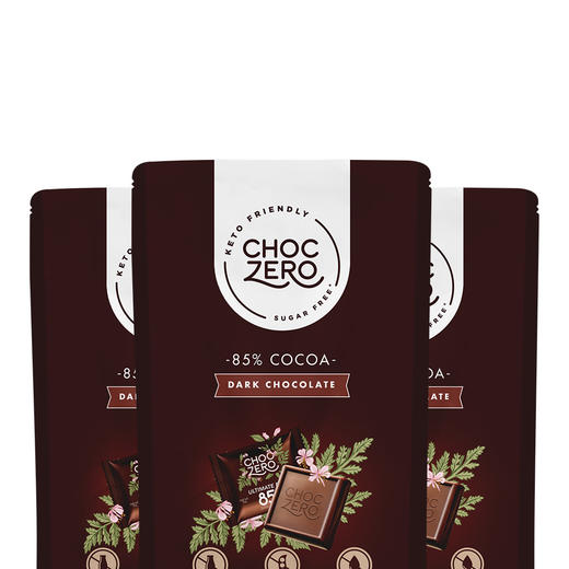 ChocZero无蔗糖85%可可特浓黑巧100g*3可可脂 商品图1