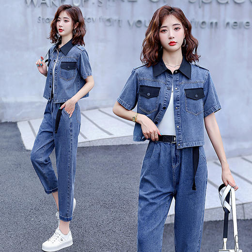 夏季轻熟风女装时尚气质甜美港味盐系穿搭休闲牛仔两件套HR-WE72329 商品图1