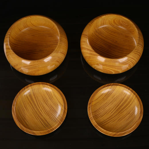 日本专业围棋 进口榉木平形棋罐整木取材 手工实木 围棋棋罐 商品图3