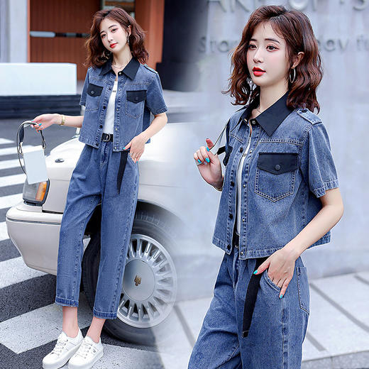 夏季轻熟风女装时尚气质甜美港味盐系穿搭休闲牛仔两件套HR-WE72329 商品图3