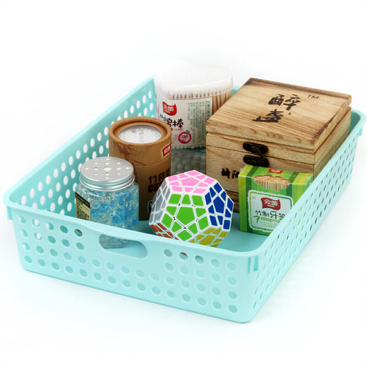 茶花 圆点收纳筐3个装桌面收纳篮厨房储物篮 滤水篮水果篮洗菜篮-L（颜色随机） 商品图3