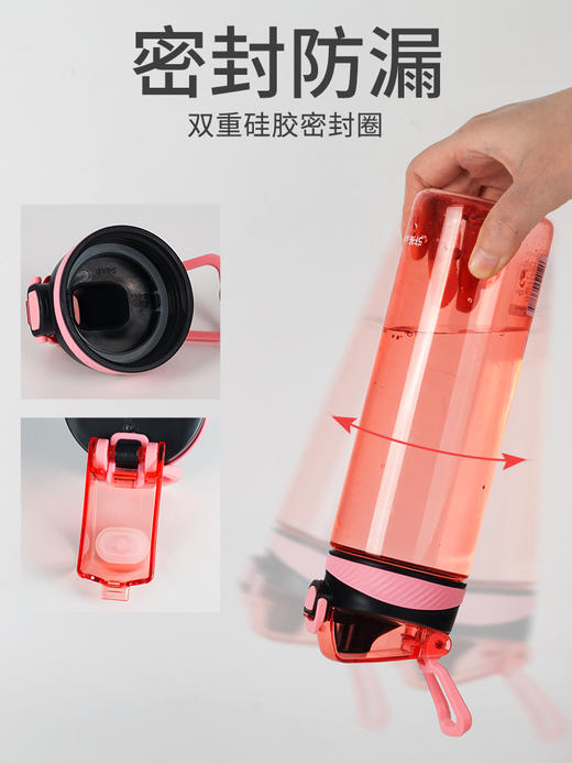 茶花多功能运动水杯-L塑料杯户外旅行水壶 620ml大容量（颜色随机） 商品图1