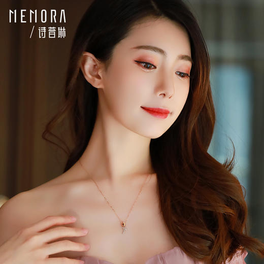 【积分抵值】玫瑰誓约18K金镶钻石玫瑰花型套链情人节送女友DN039601、DN039602 商品图7