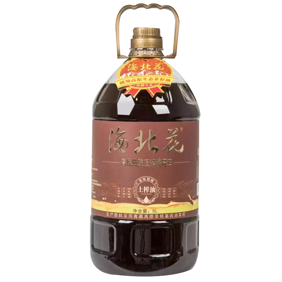 海北花土榨菜籽油5L/桶