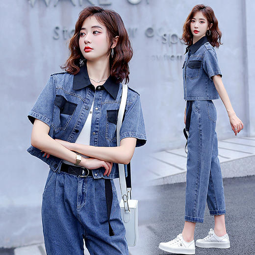 夏季轻熟风女装时尚气质甜美港味盐系穿搭休闲牛仔两件套HR-WE72329 商品图2