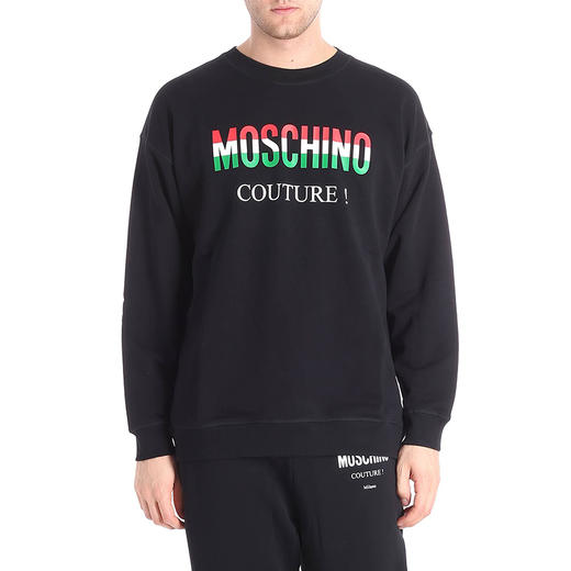 MOSCHINO 莫斯奇诺 男士棉质圆领字母印花长袖卫衣 黑色 1710 5227 1555 商品图0