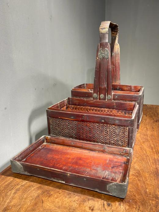 竹编髹漆双层提梁食盒，顺丰包邮 商品图8