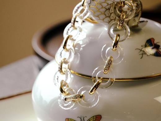 18K 白水晶钻石手链 商品图3