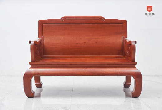 红桥红  家具严选  缅甸花梨（大果紫檀）  【弯背 素靠背荷花扶手 明式沙发六件套】 商品图4