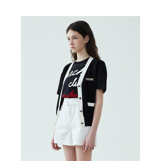 TeenieWeenie小熊2022夏新款时尚开衫针织马甲女毛衣TTKN222405P 商品图4