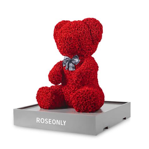 roseonly高端定制永生玫瑰小熊公仔定制款送女友爱人礼物