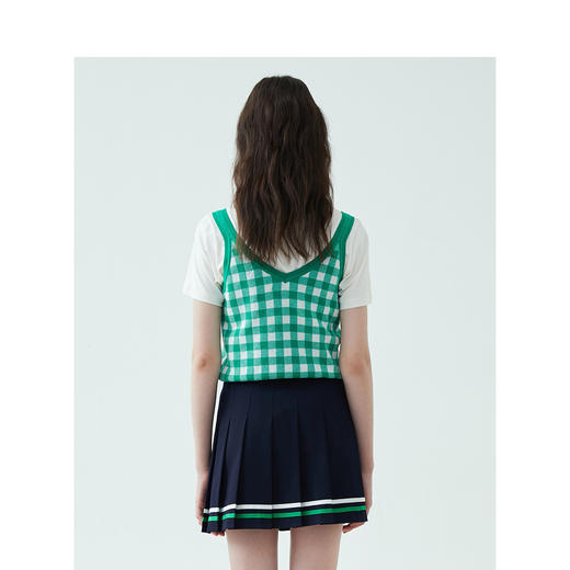 TeenieWeenie小熊2022夏季新款女装小熊套头格子针织马甲清新吊带背心TTKN222406P 商品图4