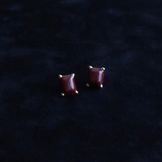 北京仓｜Arie: Chroma-石原里美 同款-Bijoux Drawing-棕色 方形 耳钉［日本设计师］ 商品图3