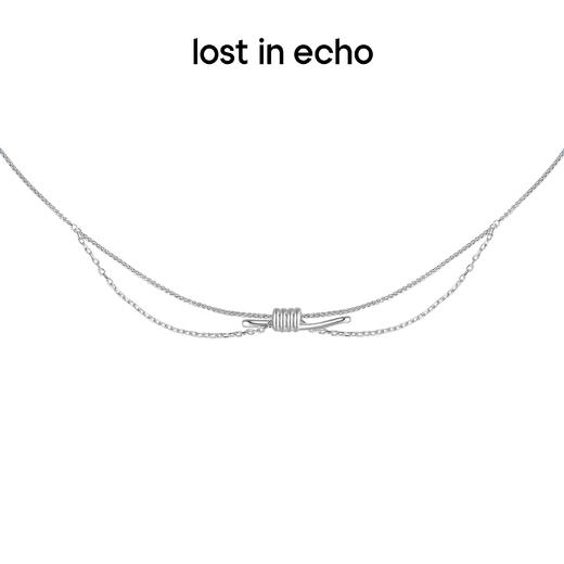 lost in echo 设计感轻奢小众双层捆绳结叠戴项链锁骨链毛衣链 商品图0