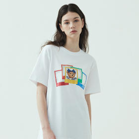 TeenieWeenie小熊2022夏季新款宽松显瘦白色短袖T恤TTRA222407P