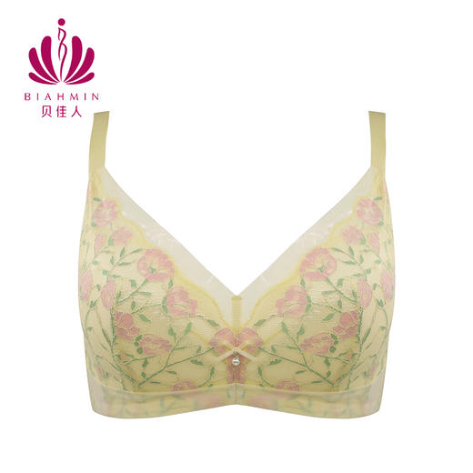 贝佳人文胸新款“南法假日”无钢圈拼棉围-BW952224 商品图0