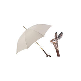 PASOTTI 意大利手工定制米白色珐琅彩绘野兔手柄限量女直柄晴雨伞WLX18K
