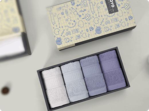 【团购展示】日本HOYO臻品长绒棉方巾四件套 商品图0