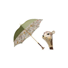 PASOTTI 意大利手工青色花朵珐琅彩绘花栗鼠手柄限量女直柄晴雨伞WLX33