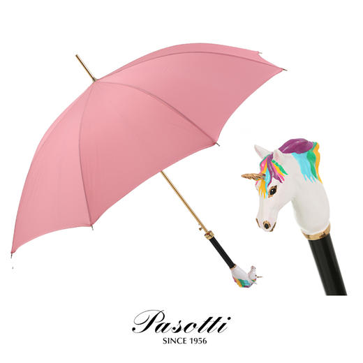 PASOTTI 意大利手工青色花朵珐琅彩绘花栗鼠手柄限量女直柄晴雨伞WLX34 商品图4
