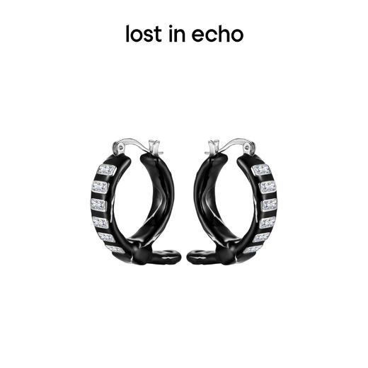 lost in echo 设计感轻奢小众珐琅扣带镶嵌锆石耳钉 商品图2