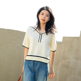 单品推荐|舒爽真丝羊毛海军领针织衫