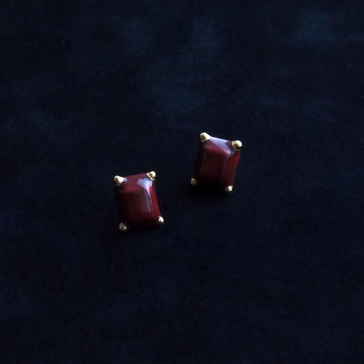 北京仓｜Arie: Chroma-石原里美 同款-Bijoux Drawing-棕色 方形 耳钉［日本设计师］ 商品图4