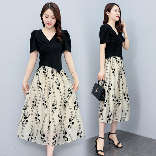 通勤装气质女神范2022时尚优雅知性，夏季感轻熟风女装裙子套装HR-WQ225099 商品图1