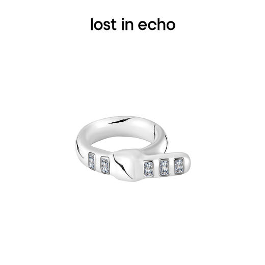 lost in echo 设计感轻奢小众珐琅扣带镶嵌锆石戒指 商品图1