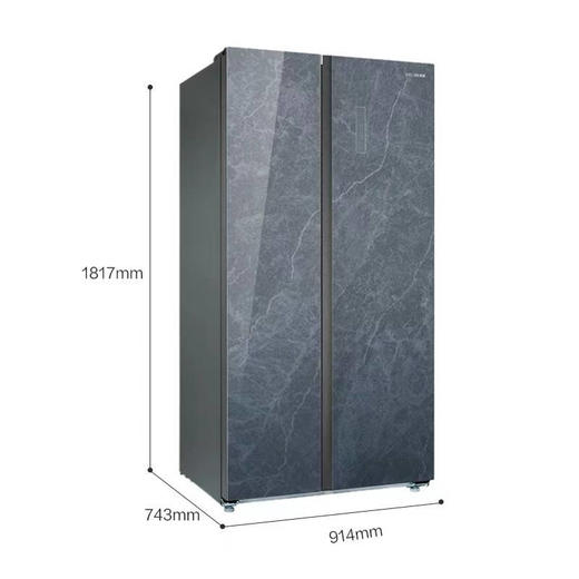 美菱610升变频十字对开门冰箱BCD-610WPB 星钻岩 商品图1