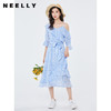 NEELLY纳俪商场同款度假风露肩连衣裙女夏季浪漫收腰中长款裙子N052005AY117 商品缩略图2
