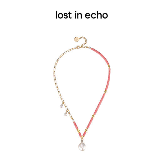lost in echo 设计感小众天然彩石不对称拼接珍珠项链 商品图3