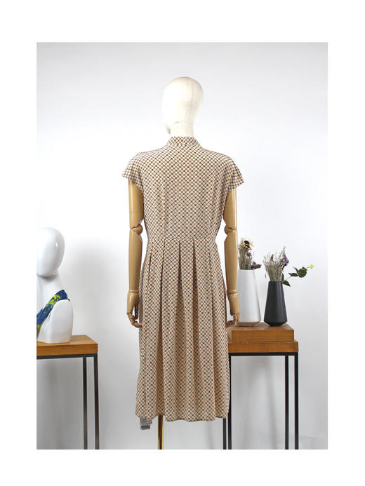 FOCALS福柯斯秋季桑蚕丝短袖飘带桑蚕丝印花连衣裙2Y6X075MV 商品图3