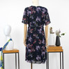 FOCALS福柯斯夏季圆领修身中长款印花雪纺连衣裙F2YBX258BZ 商品缩略图2