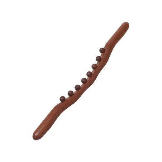 【送精油再送穴位图】碳化八珠擀筋棒榉木按摩刮痧棒 全身通用美容院同款-康喆健身 商品图4