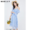 NEELLY纳俪商场同款度假风露肩连衣裙女夏季浪漫收腰中长款裙子N052005AY117 商品缩略图1