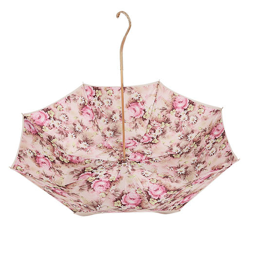 PASOTTI 意大利白色花朵伞面复古手柄手工定制女士直柄防晒晴雨伞WF08F 商品图1