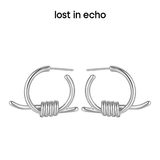 lost in echo 设计感轻奢小众简洁捆绳结耳钉 商品图2