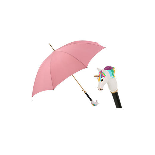 PASOTTI 意大利手工青色花朵珐琅彩绘花栗鼠手柄限量女直柄晴雨伞WLX34 商品图0