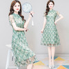 WE-TYH22P062 改良版旗袍裙子2022夏季新款修身短袖高档洋气印花连衣裙女中长款 商品缩略图3