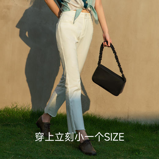 显瘦微喇神裤 升级冰感面料白色时髦牛仔裤FB3209225 商品图7