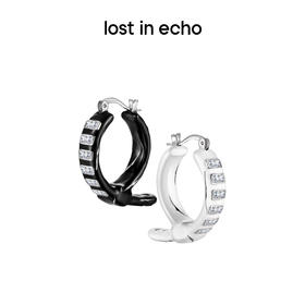 lost in echo 设计感轻奢小众珐琅扣带镶嵌锆石耳钉
