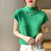 【59元抢】半高领针织T恤，亲肤舒适复古百搭，2022春夏新款短袖针织底短袖T恤，10色可选 商品缩略图5