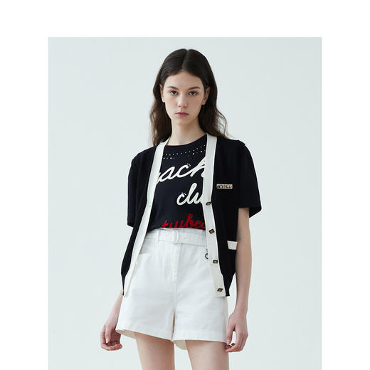 TeenieWeenie小熊2022夏新款时尚开衫针织马甲女毛衣TTKN222405P 商品图3