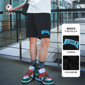 MISHKA大眼球潮牌2022春夏新品男士刺绣高街短卫裤休闲裤短裤M21100856M